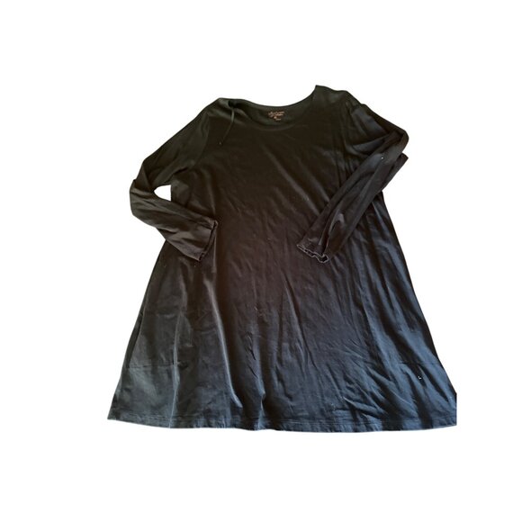 Gudrun Sjoden Black Long Sleeve Tunic Swing Trapeze Dress XL Langenlook - Picture 1 of 6